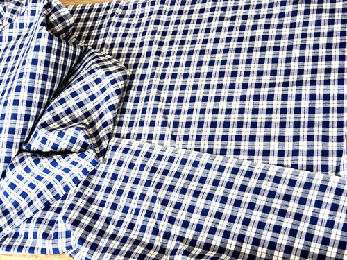 Stoff blau kariert - stoff, m