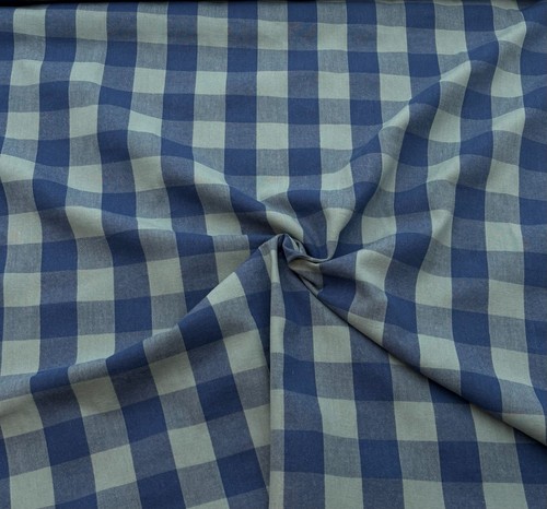 Baumwollstoff karo blau grün - blau,
