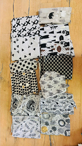 Stoffpaket schwarz weiß grau - stoffpaket, schwarz/weiß/grau
